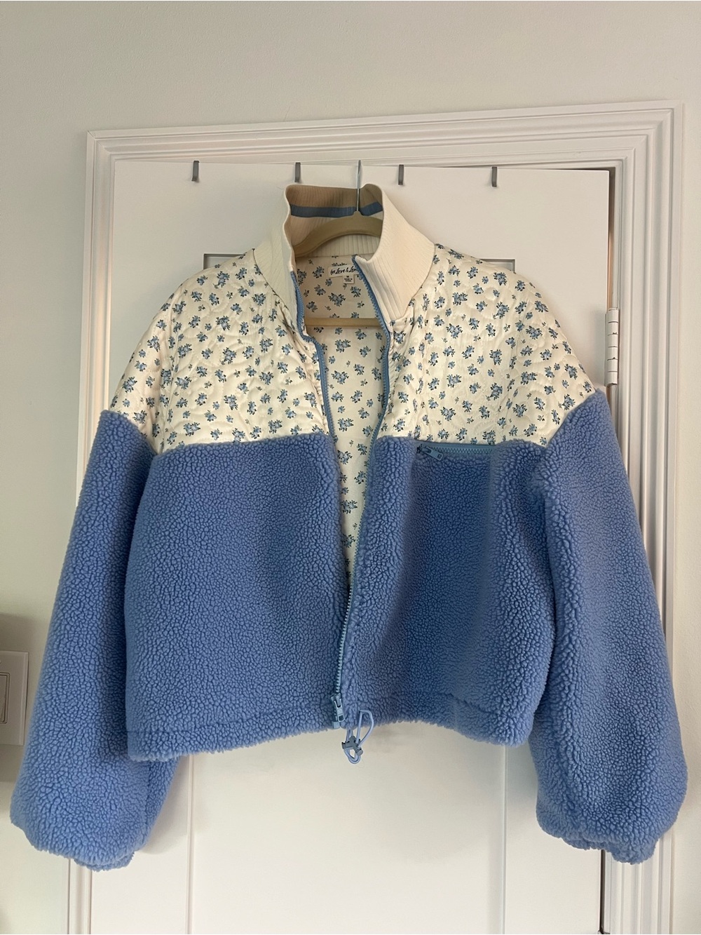 For Love And Lemons Sadie Floral Fleece Jacket Medium